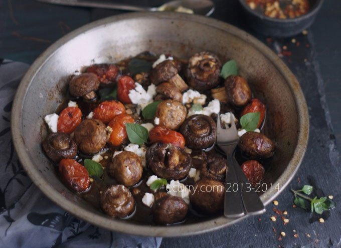 Balsamic Roasted Mushroom with Goat Cheese