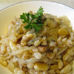 Barley with pine nuts