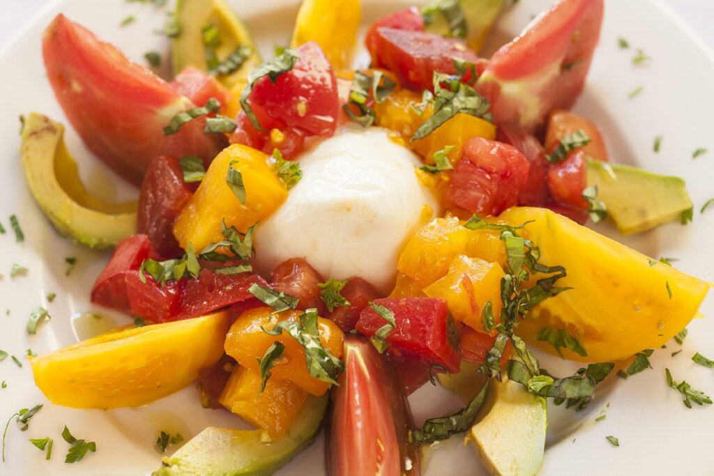 Avocado Salad with Heirloom Tomatoes Recipe